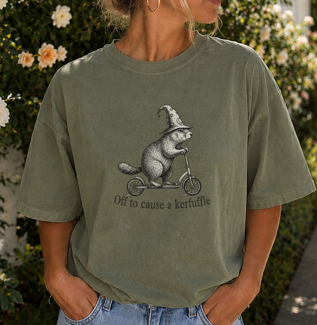 Off to Cause a Kerfuffle Wizard Otter T-Shirt