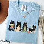 Knitting Black Cats Comfort Colors T-Shirt - T-Shirt