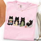 Knitting Black Cats Comfort Colors T-Shirt - Blossom / S - T-Shirt