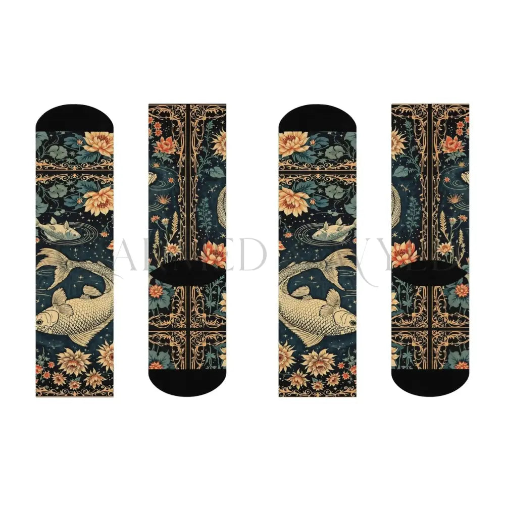 Koi Fish Pond Wildflower Adults Unisex Socks