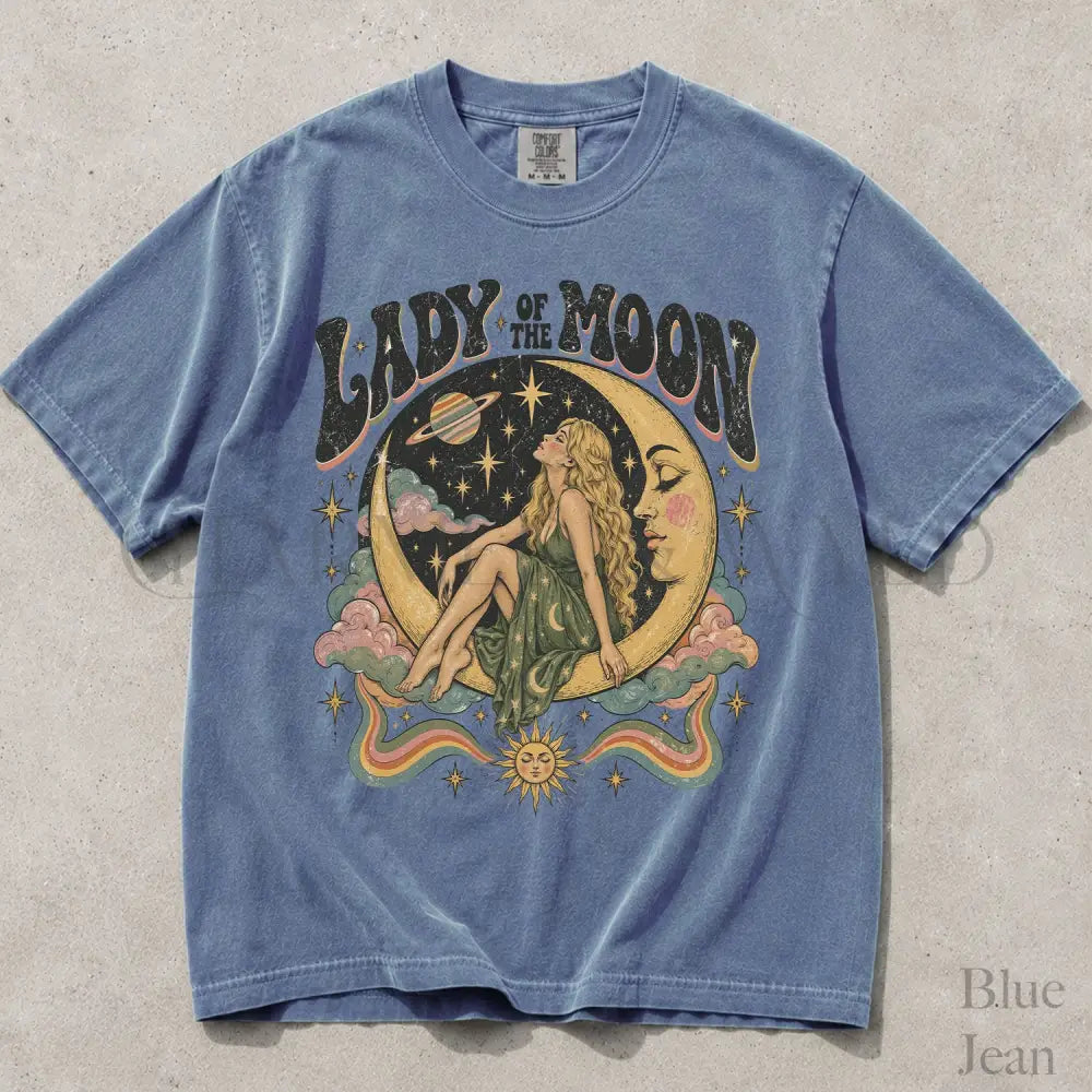 Lady of the Moon Comfort Colors T-Shirt - Blue Jean / S - T-Shirt