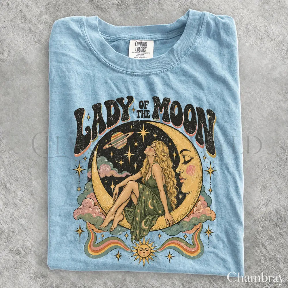 Lady of the Moon Comfort Colors T-Shirt - Chambray / S - T-Shirt