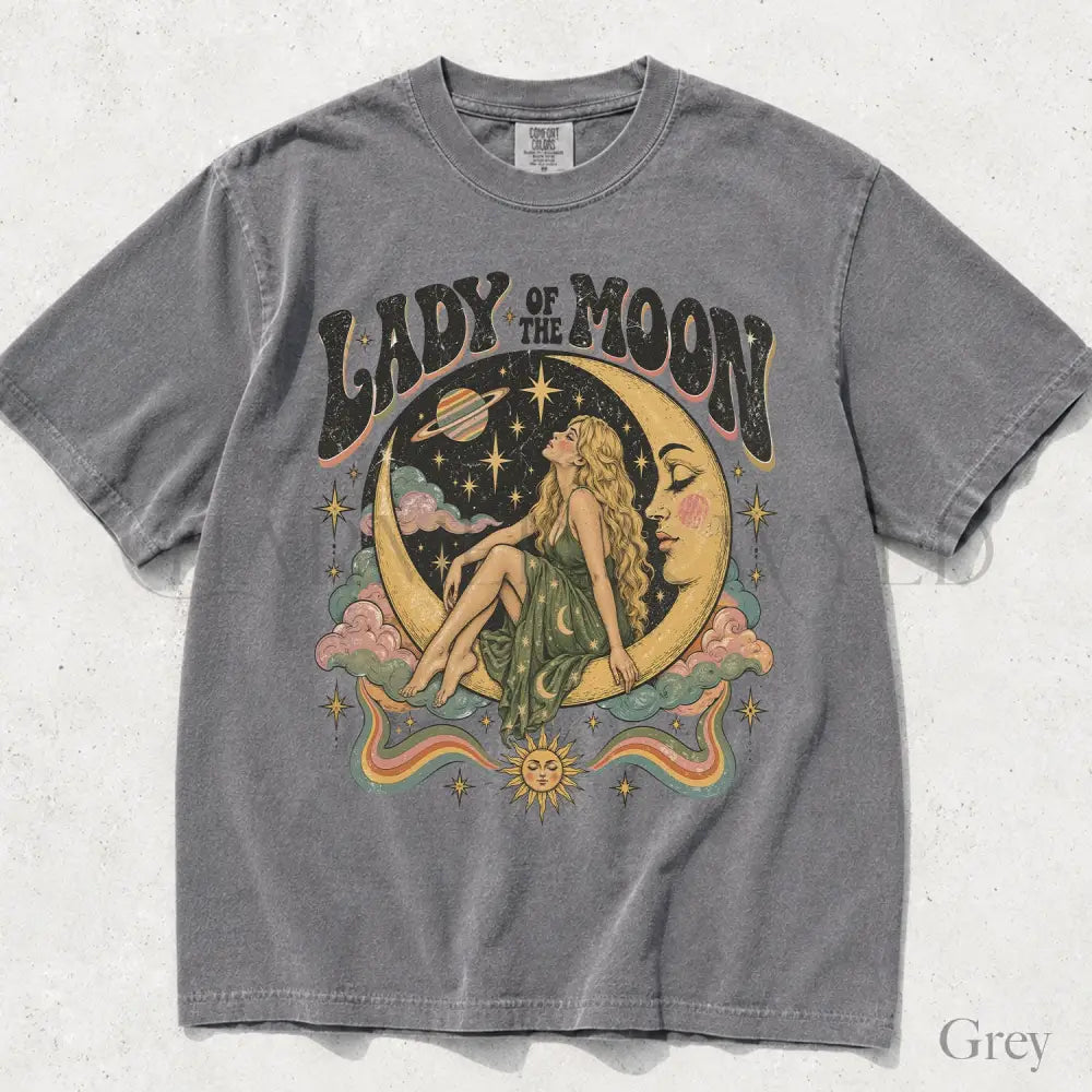 Lady of the Moon Comfort Colors T-Shirt - Grey / S - T-Shirt