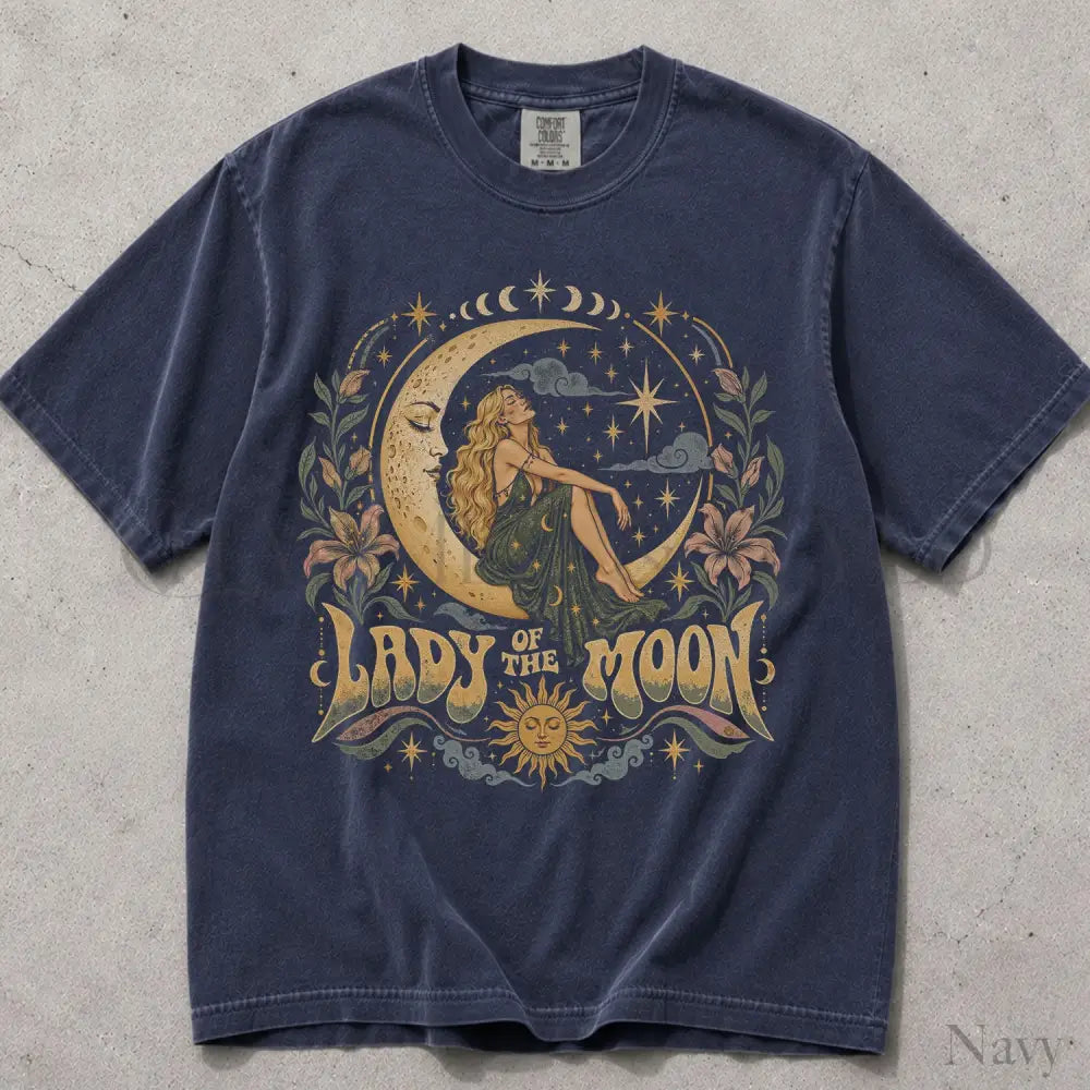 Lady of the Moon Comfort Colors T-Shirt - Navy / S - T-Shirt