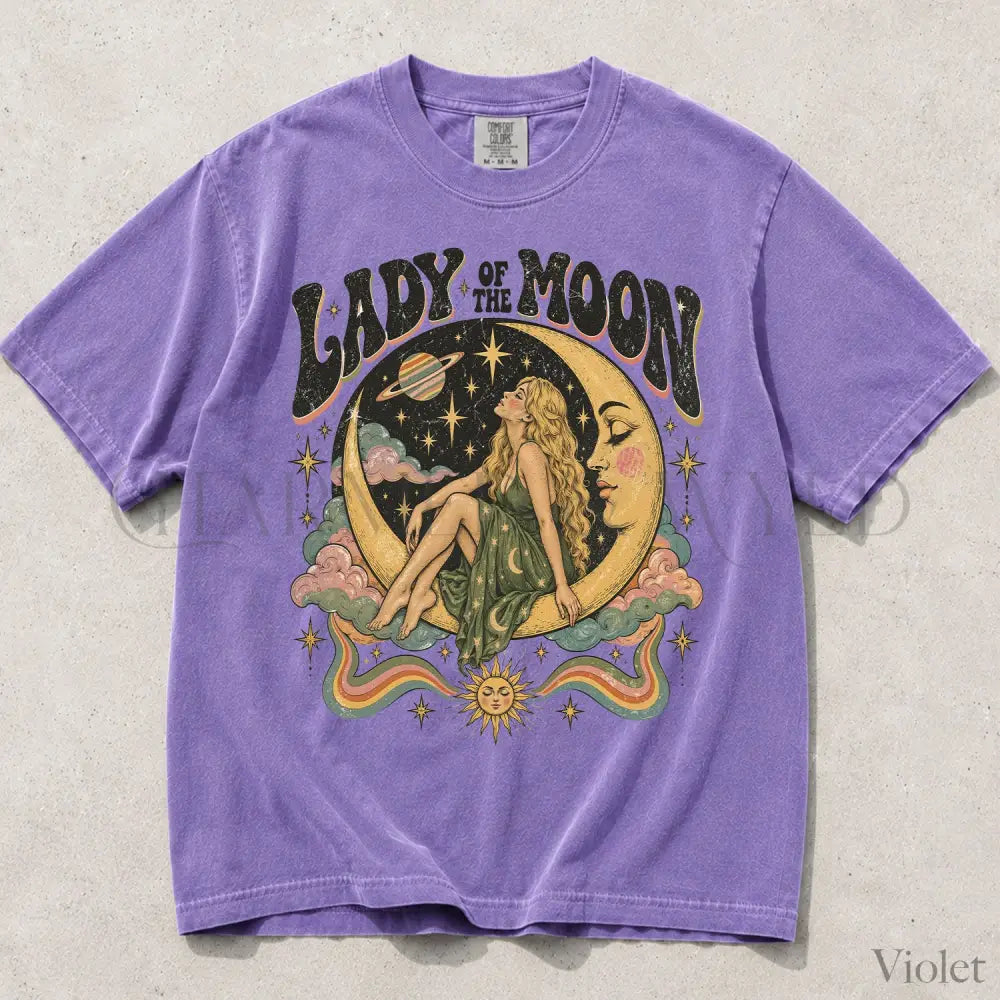 Lady of the Moon Comfort Colors T-Shirt - Violet / S - T-Shirt