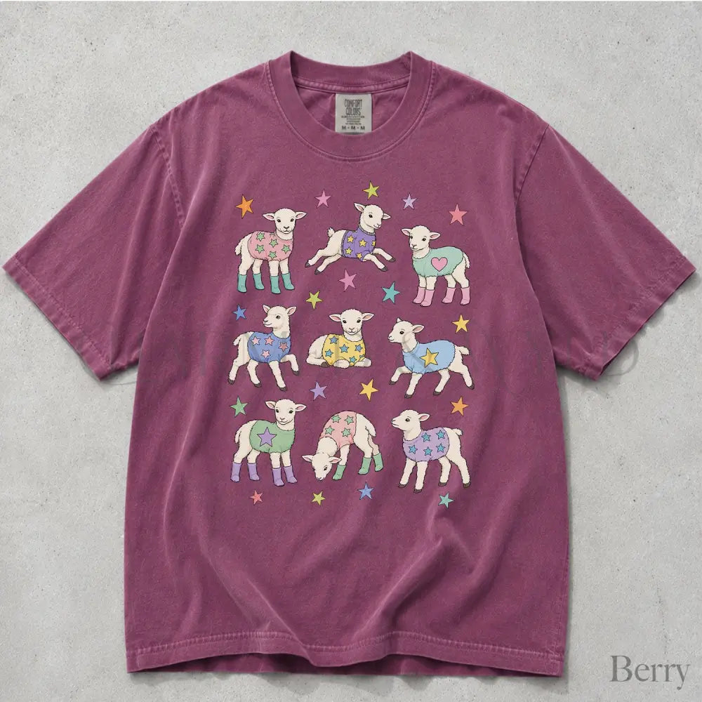 Lambs in Sweaters Comfort Colors T-Shirt - Berry / S - T-Shirt