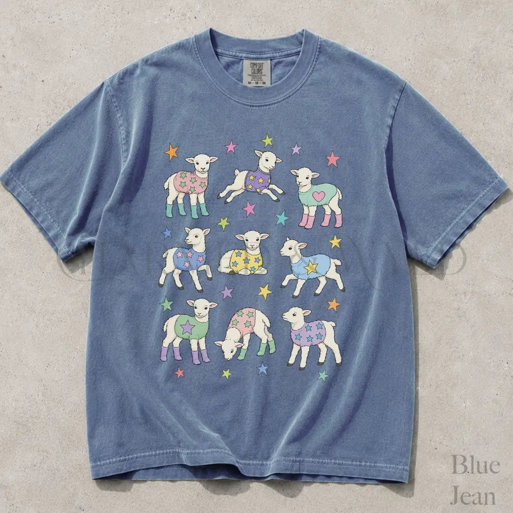 Lambs in Sweaters Comfort Colors T-Shirt - Blue Jean / S - T-Shirt