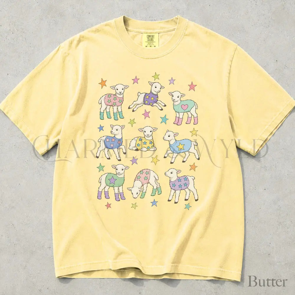 Lambs in Sweaters Comfort Colors T-Shirt - Butter / S - T-Shirt