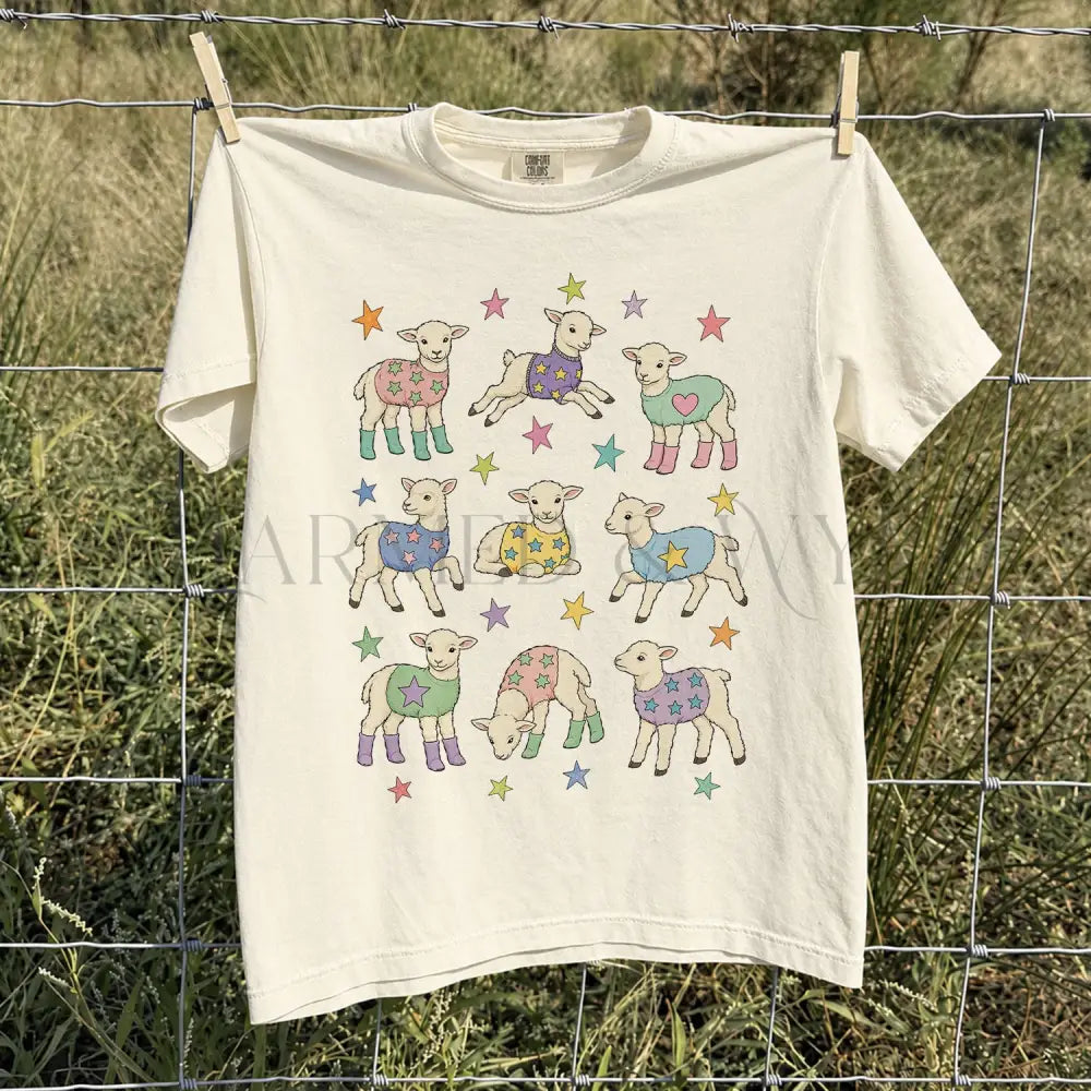Lambs in Sweaters Comfort Colors T-Shirt - Ivory / S - T-Shirt