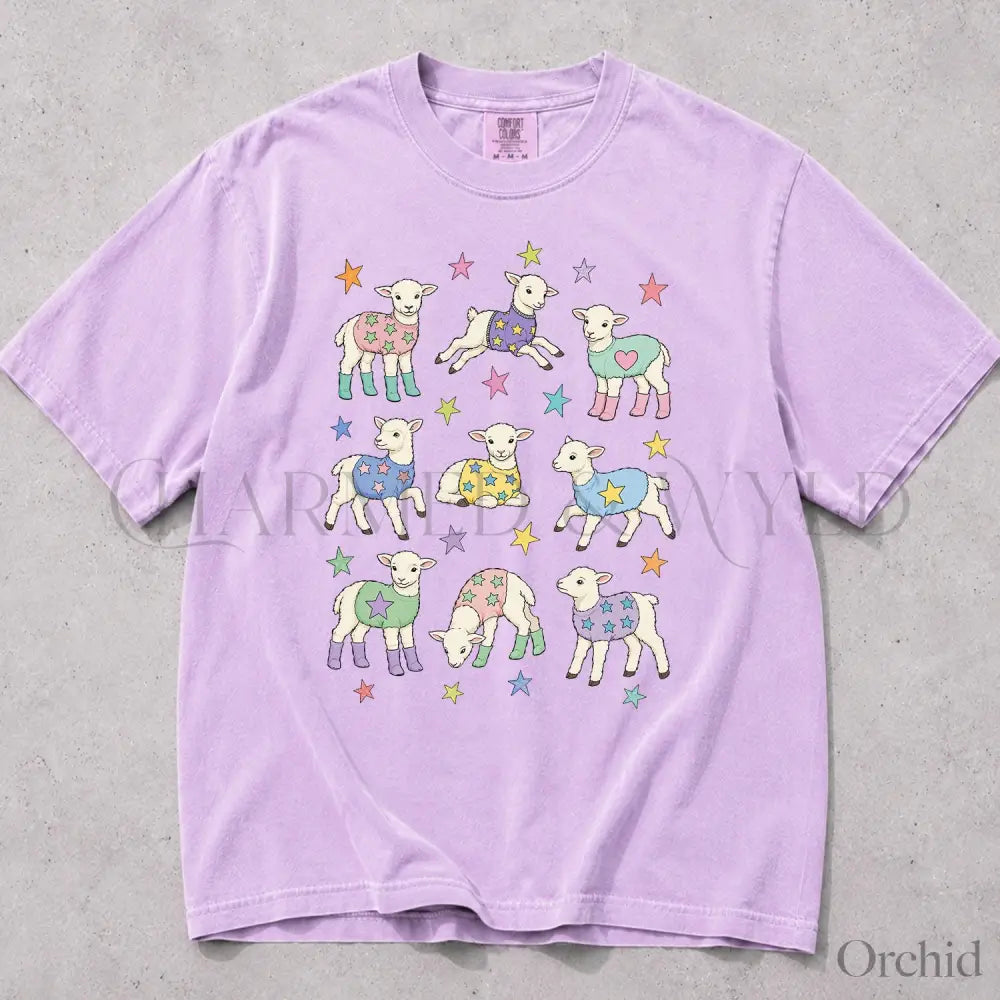 Lambs in Sweaters Comfort Colors T-Shirt - Orchid / S - T-Shirt