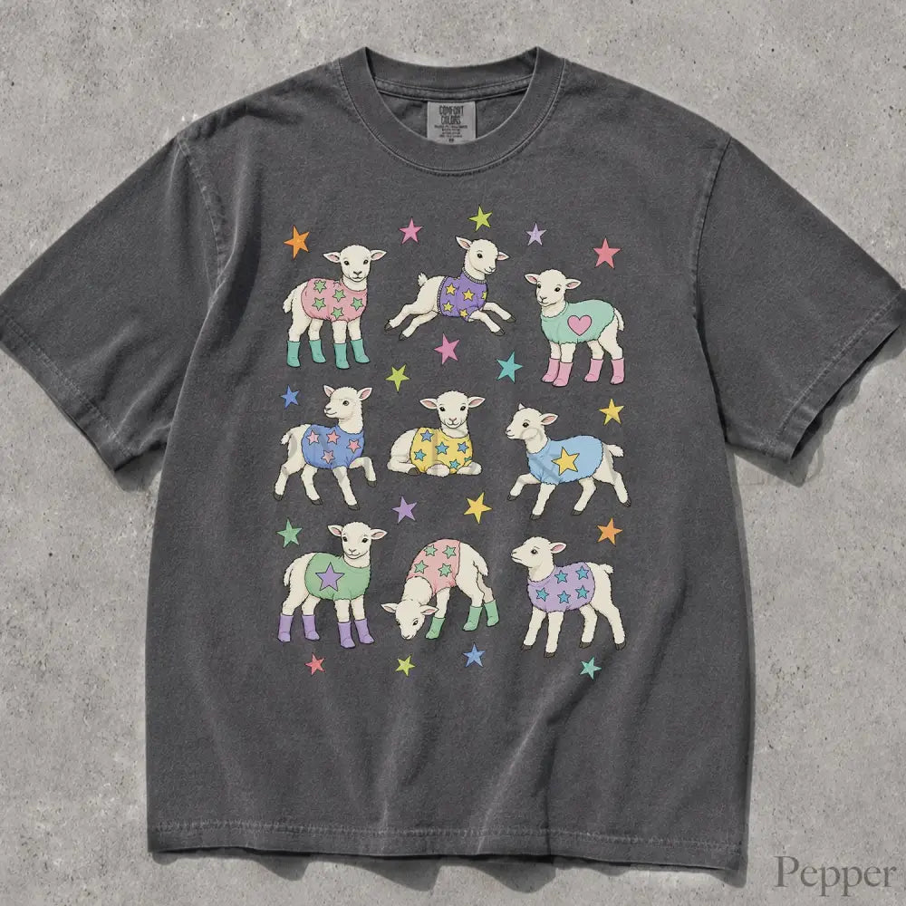 Lambs in Sweaters Comfort Colors T-Shirt - Pepper / S - T-Shirt