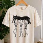 Lazy Bones Black Cat T-Shirt - Ivory / S - T-Shirt
