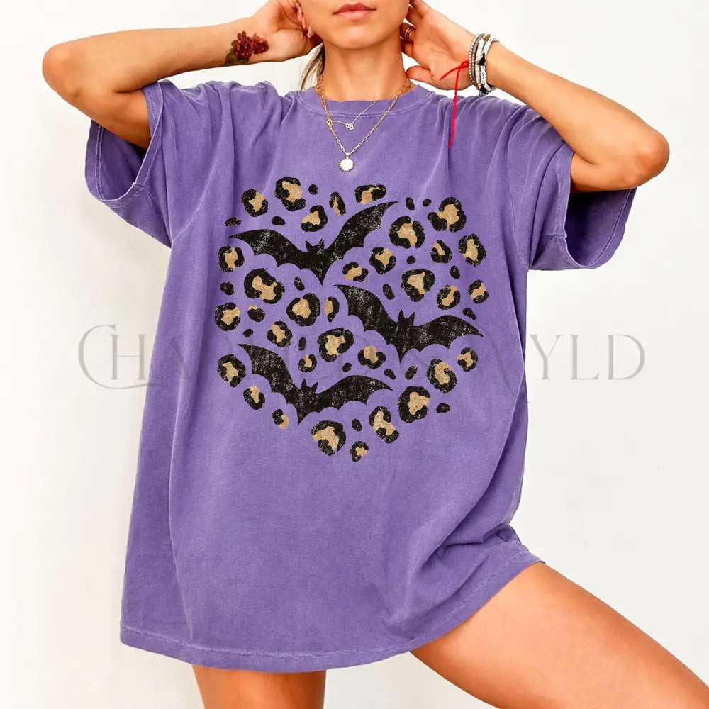Leopard Bat Comfort Colors T-Shirt - T-Shirt