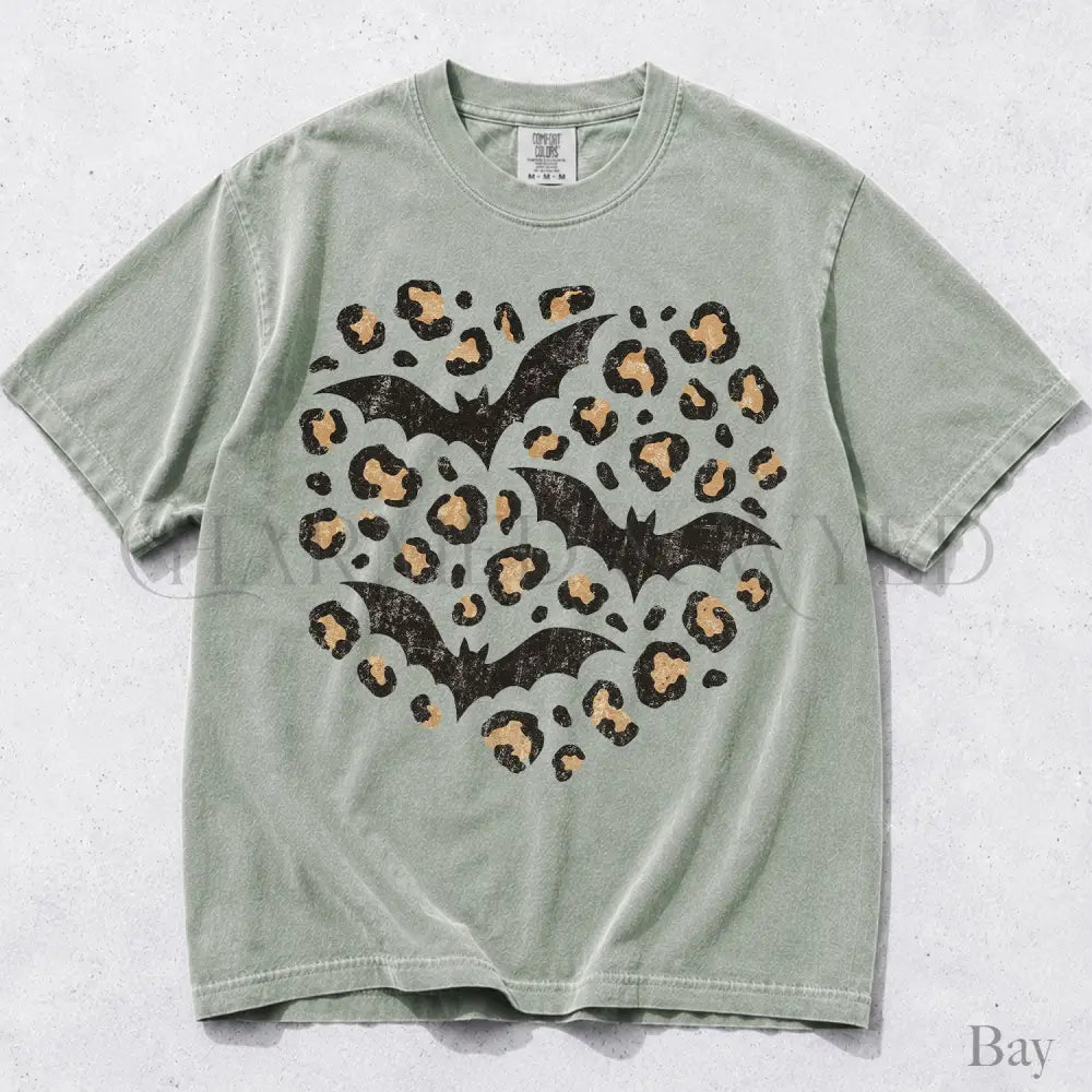 Leopard Bat Comfort Colors T-Shirt - Bay / S - T-Shirt
