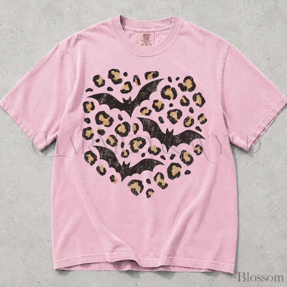 Leopard Bat Comfort Colors T-Shirt - Blossom / S - T-Shirt