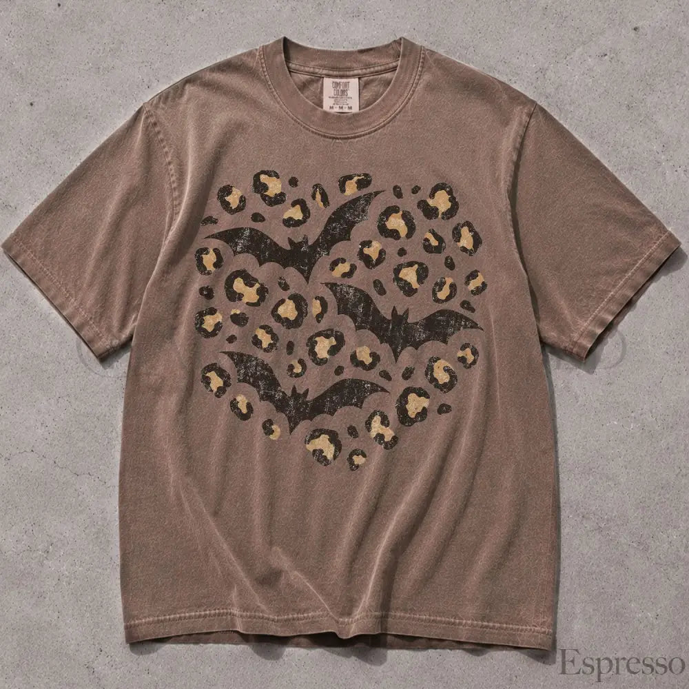 Leopard Bat Comfort Colors T-Shirt - Espresso / S - T-Shirt