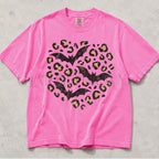 Leopard Bat Comfort Colors T-Shirt - Neon Pink / S - T-Shirt