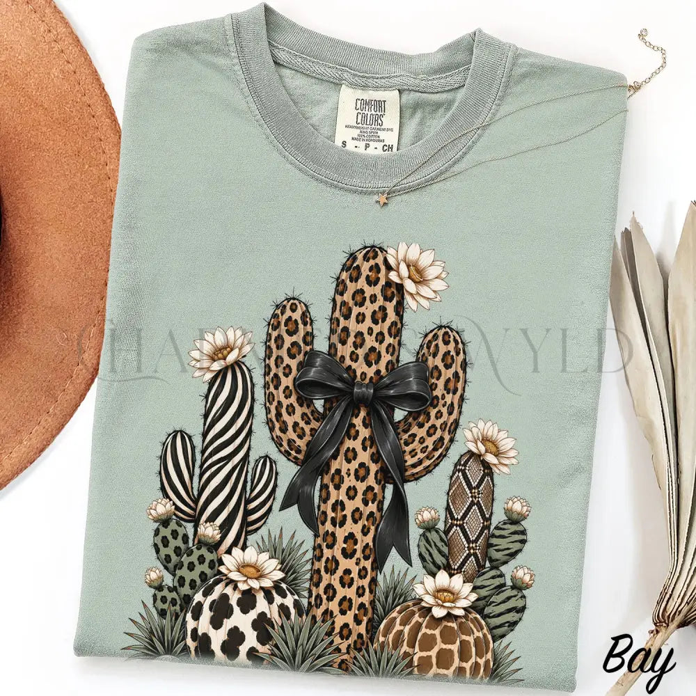 Leopard Cactus Comfort Colors T-Shirt - Bay / S - T-Shirt