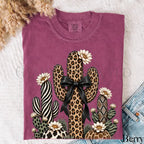 Leopard Cactus Comfort Colors T-Shirt - Berry / S - T-Shirt