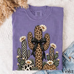 Leopard Cactus Comfort Colors T-Shirt - Violet / S - T-Shirt