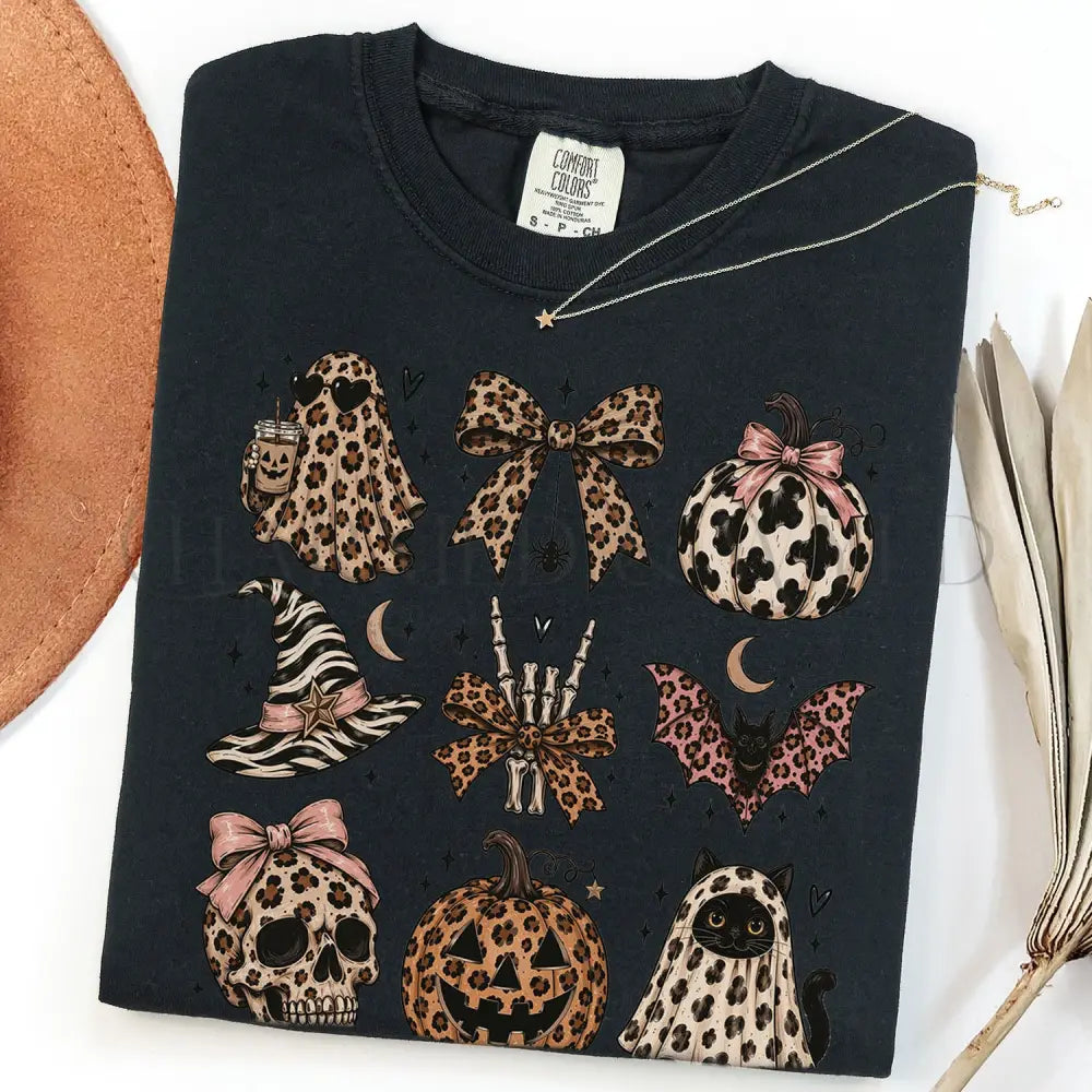Leopard Halloween Comfort Colors T-Shirt - Black / S - T-Shirt