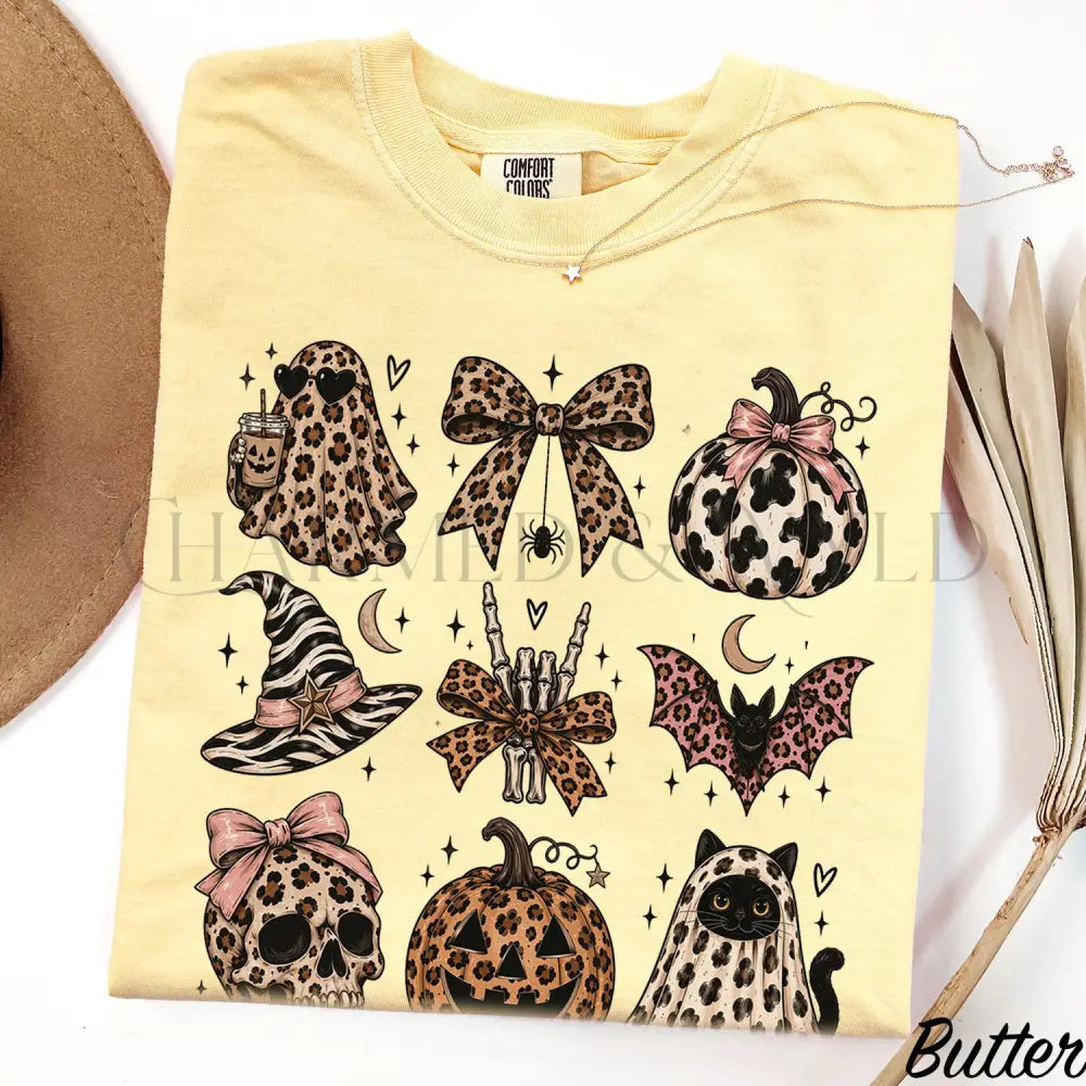 Leopard Halloween Comfort Colors T-Shirt - Butter / S - T-Shirt