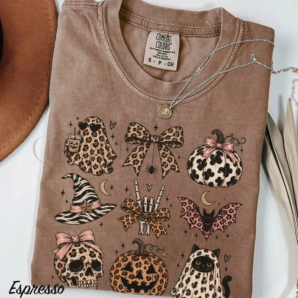Leopard Halloween Comfort Colors T-Shirt - Espresso / S - T-Shirt