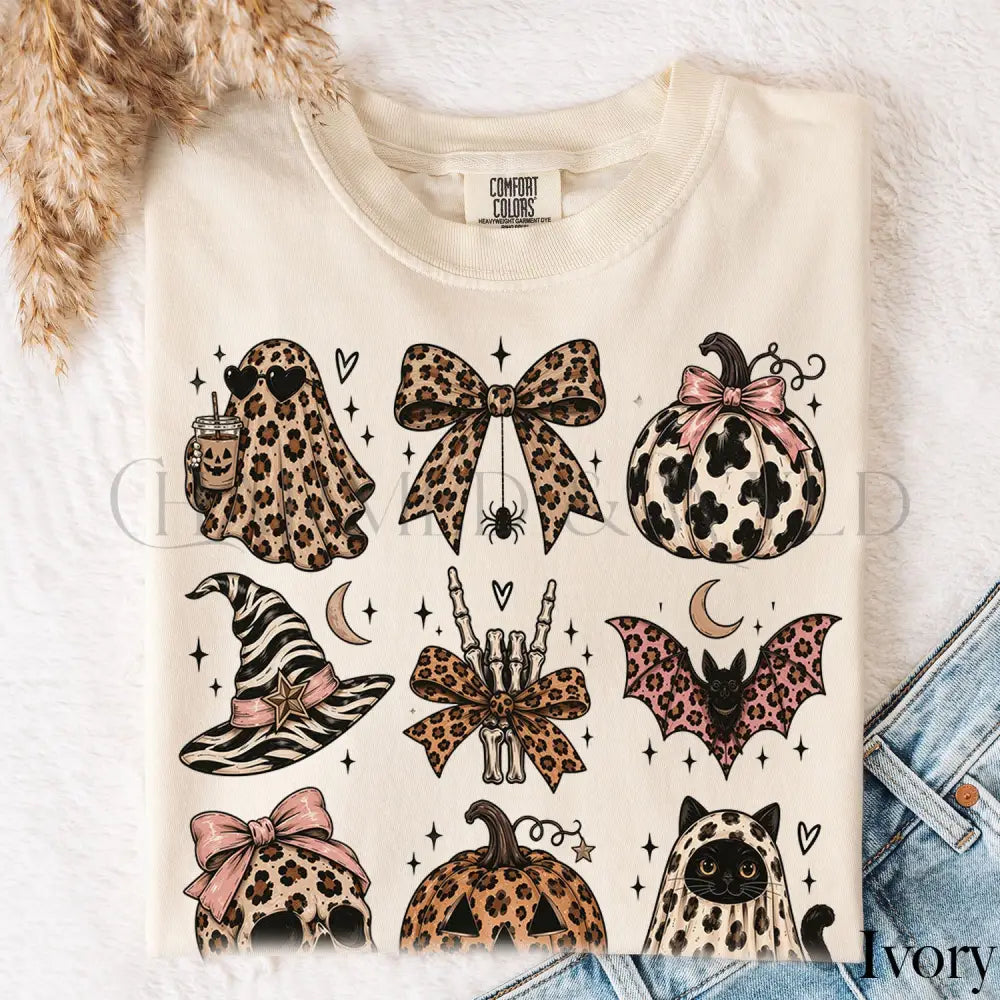 Leopard Halloween Comfort Colors T-Shirt - Ivory / S - T-Shirt