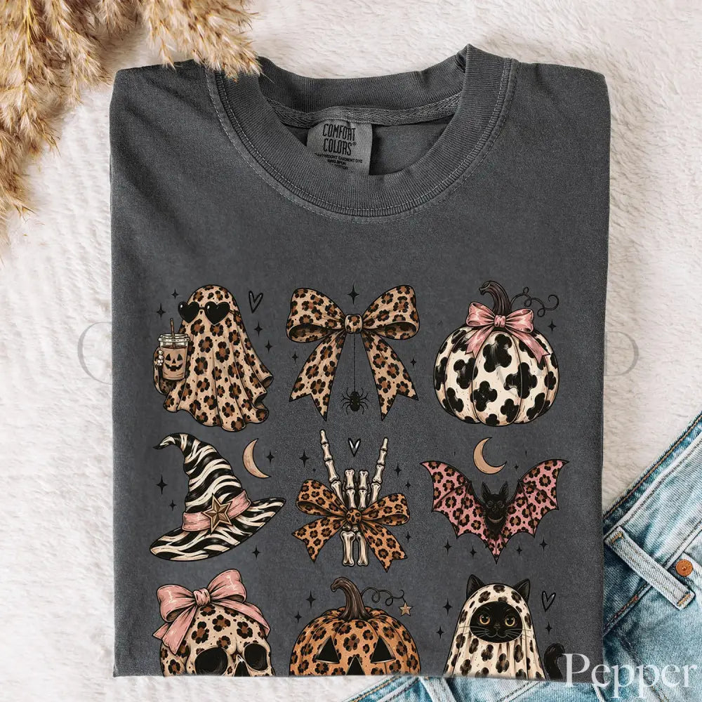 Leopard Halloween Comfort Colors T-Shirt - Pepper / S - T-Shirt