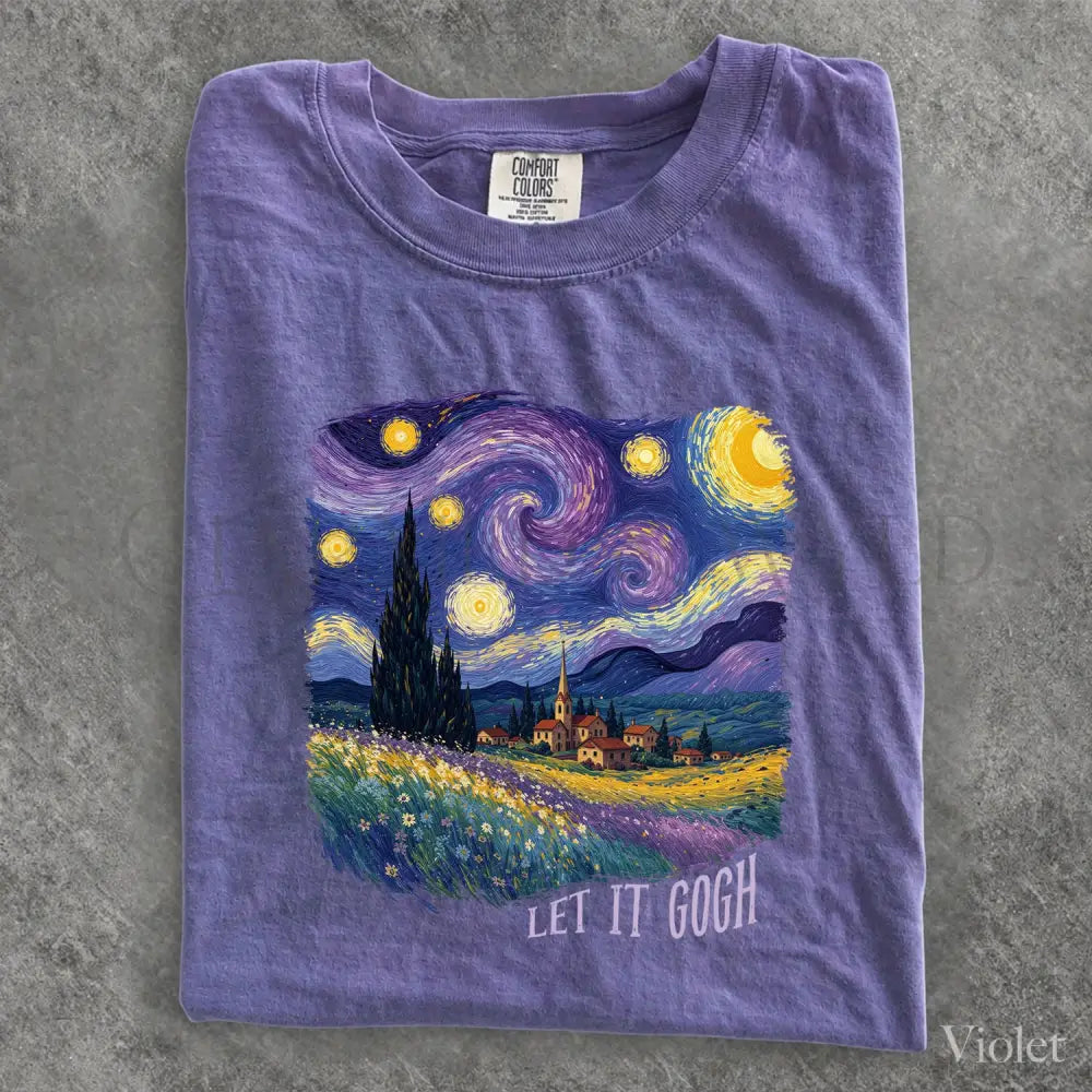 Let It Gogh Starry Night Comfort Colors T-Shirt - T-Shirt