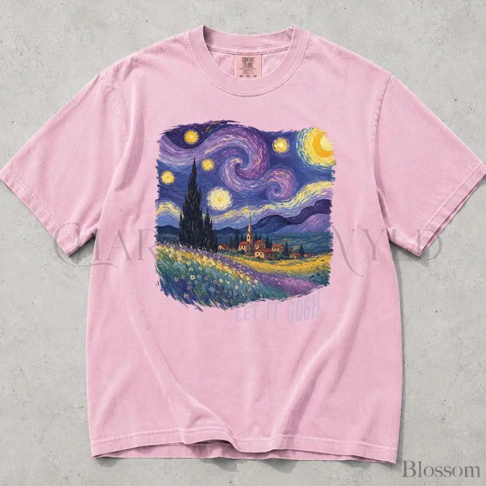 Let It Gogh Starry Night Comfort Colors T-Shirt - Blossom / S - T-Shirt
