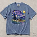 Let It Gogh Starry Night Comfort Colors T-Shirt - Blue Jean / S - T-Shirt