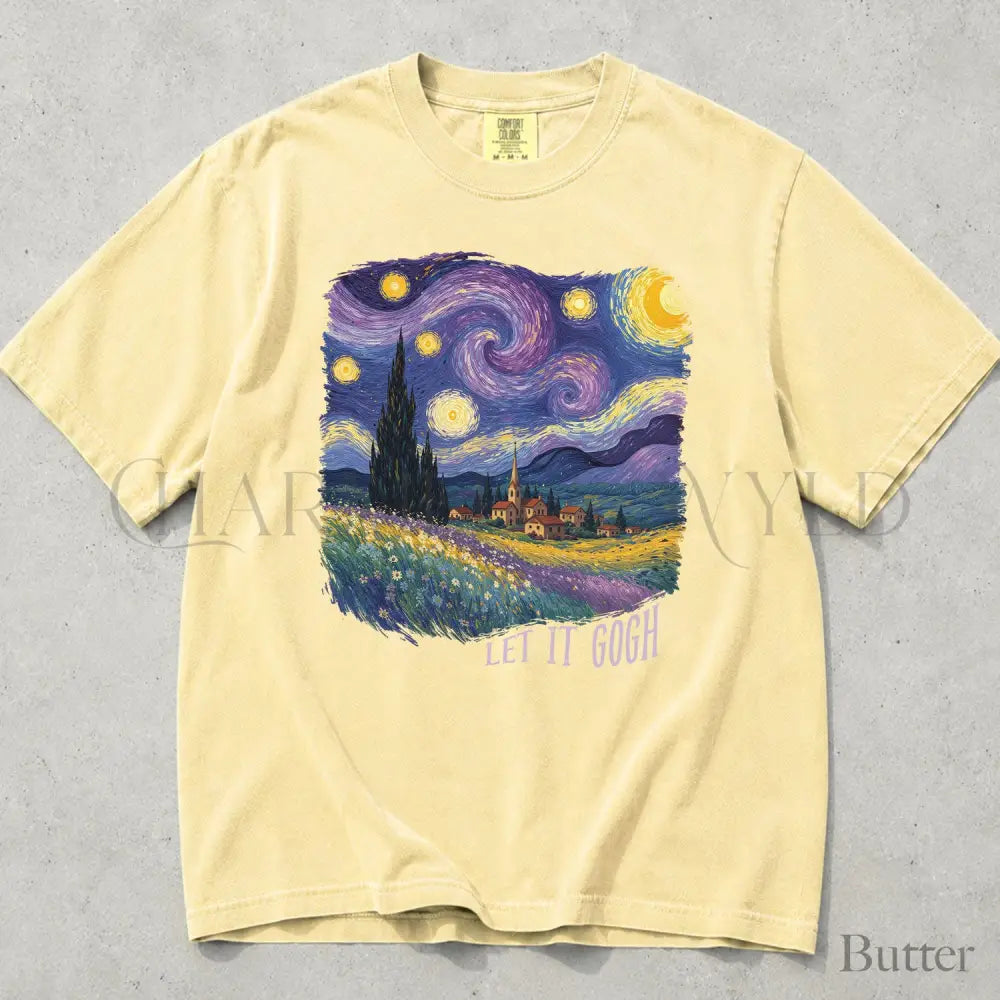 Let It Gogh Starry Night Comfort Colors T-Shirt - Butter / S - T-Shirt