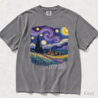 Let It Gogh Starry Night Comfort Colors T-Shirt - Grey / S - T-Shirt