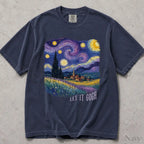 Let It Gogh Starry Night Comfort Colors T-Shirt - Navy / S - T-Shirt