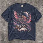 Lets Go Girls Dragon Comfort Colors Shirt - Navy / S - T-Shirt