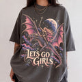 Lets Go Girls Dragon Comfort Colors Shirt - Pepper / S - T-Shirt