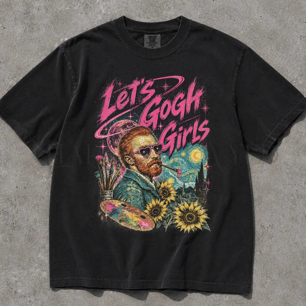 Lets Gogh Girls Comfort Colors T-Shirt - Black / S - T-Shirt