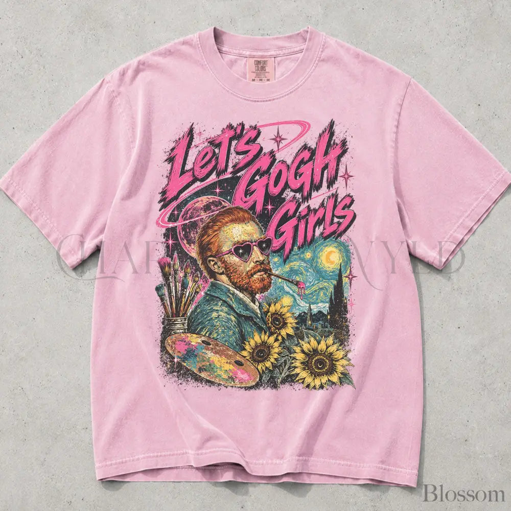 Lets Gogh Girls Comfort Colors T-Shirt - Blossom / S - T-Shirt