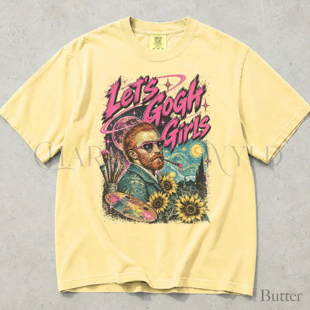 Lets Gogh Girls Comfort Colors T-Shirt - Butter / S - T-Shirt