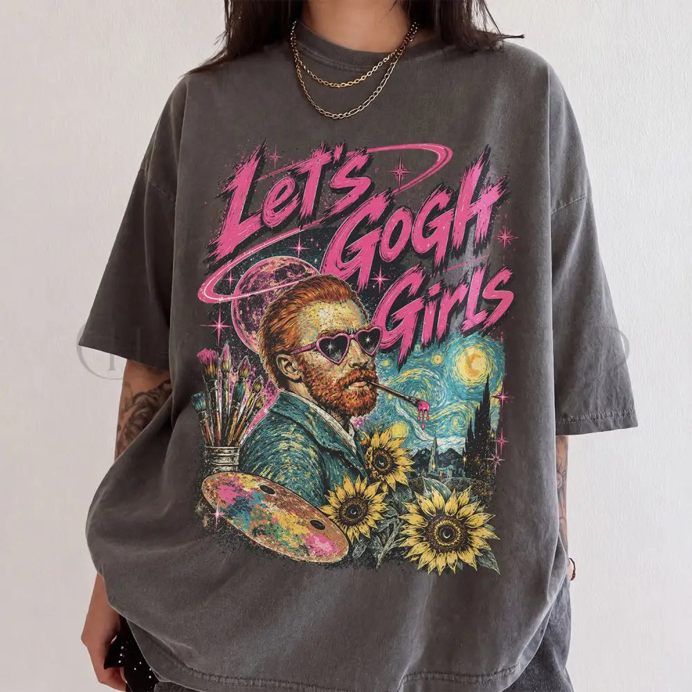 Lets Gogh Girls Comfort Colors T-Shirt - Pepper / S - T-Shirt