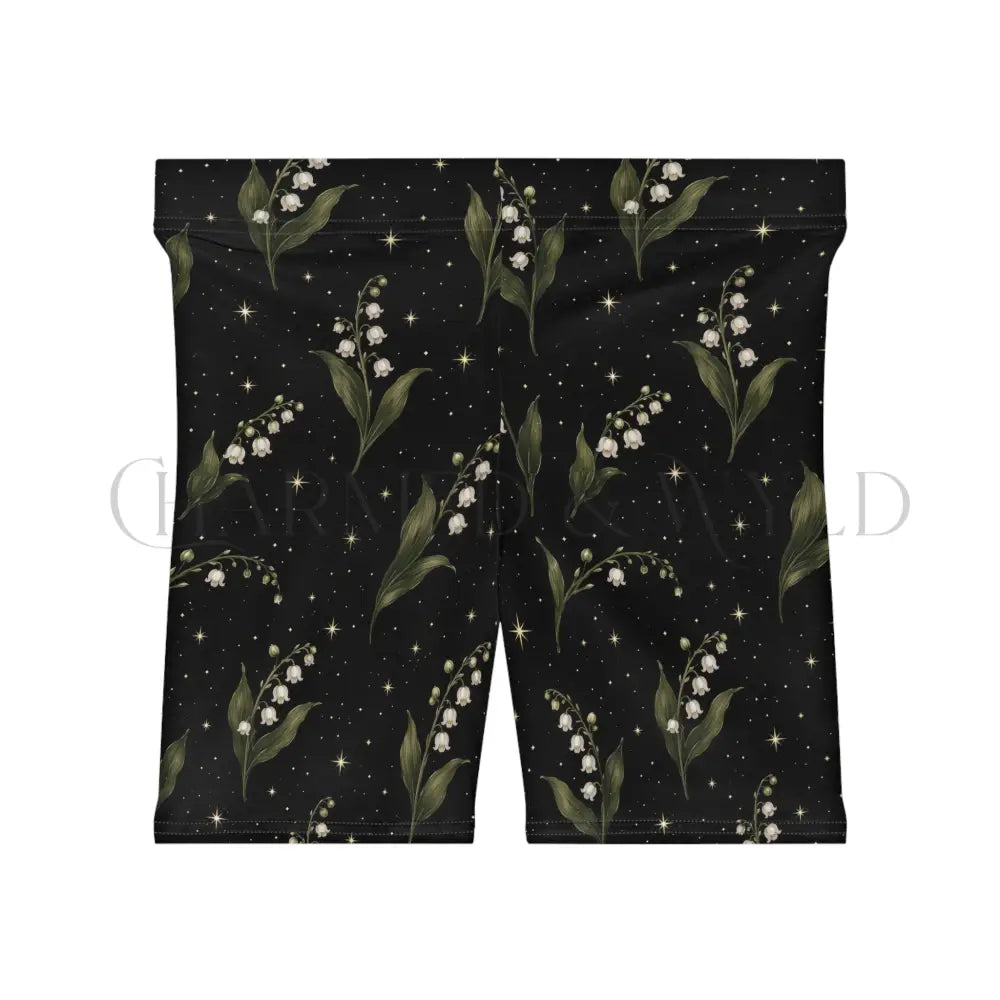 Lily of the Valley Floral Biker Shorts - All Over Prints