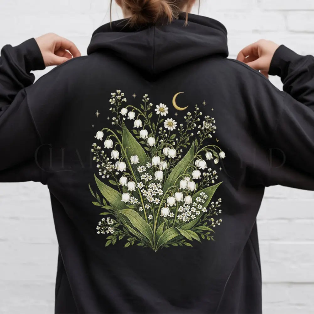 Lily of the Valley Hooded Sweatshirt - Black / S - Hoodie