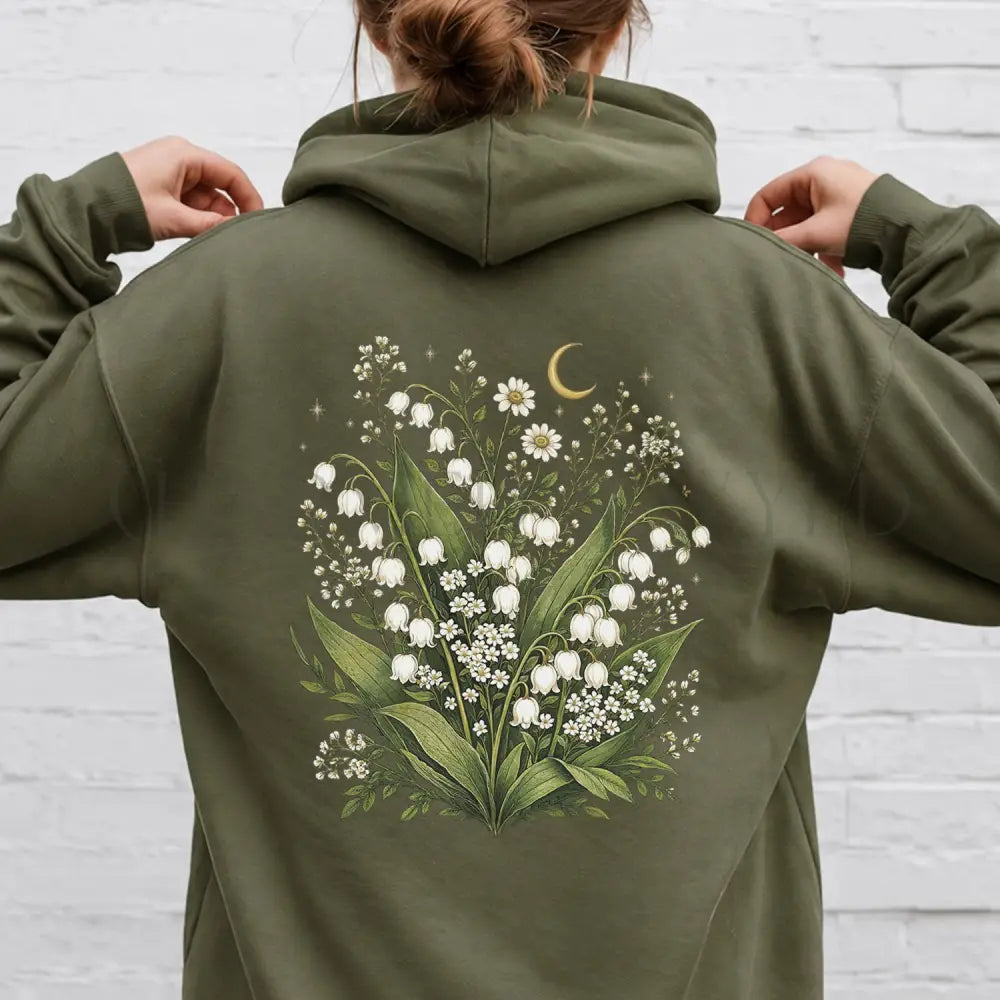 Lily of the Valley Hooded Sweatshirt - Military Green / S - Hoodie