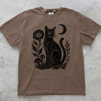 Linocut Black Cat T-Shirt