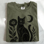 Linocut Black Cat T-Shirt