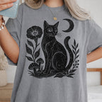 Linocut Black Cat T-Shirt