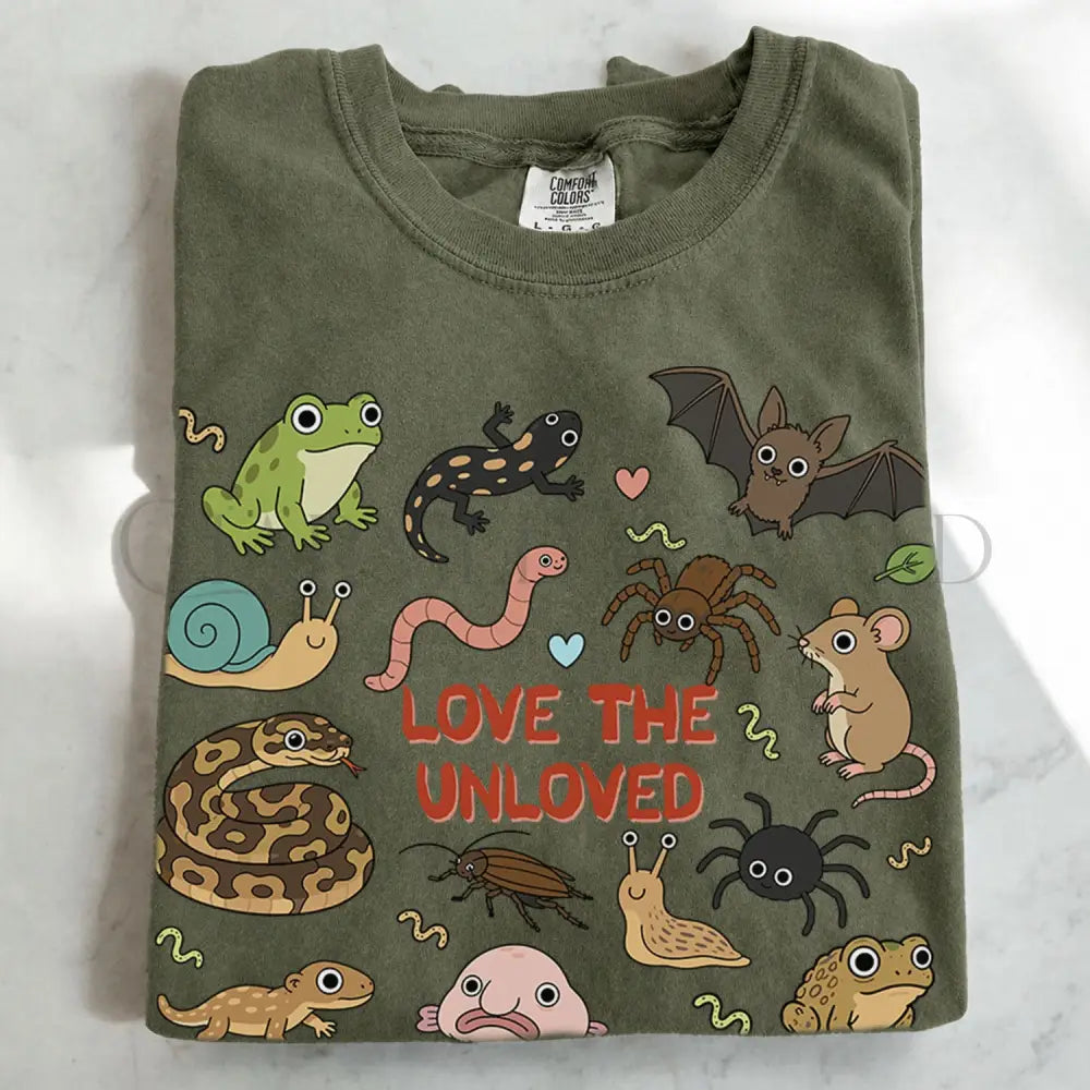 Love the Unloved Cartoon T-Shirt - Moss / S - T-Shirt