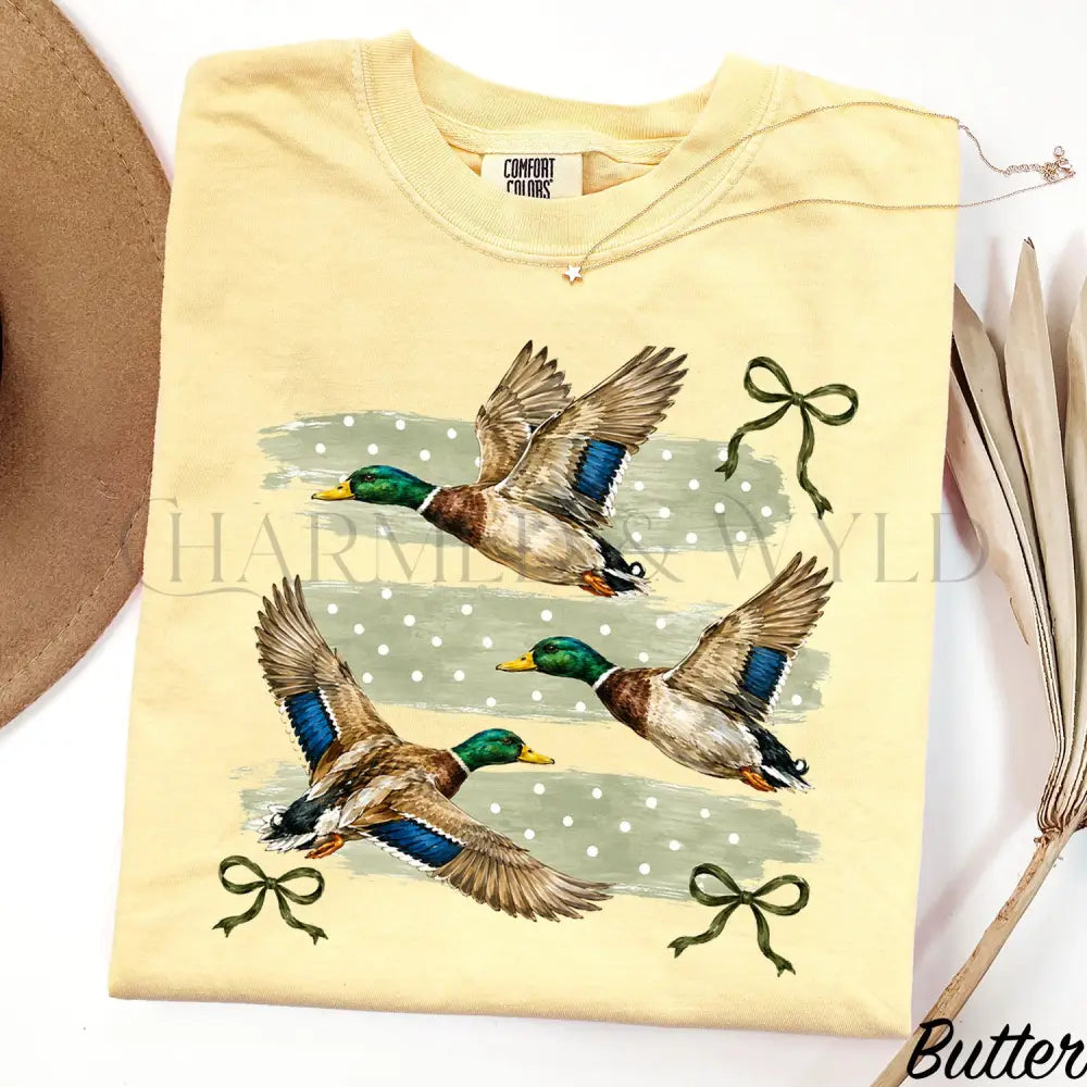 Mallard Duck Coquette Comfort Colors T-Shirt - Butter / S - T-Shirt