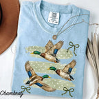 Mallard Duck Coquette Comfort Colors T-Shirt - Chambray / S - T-Shirt